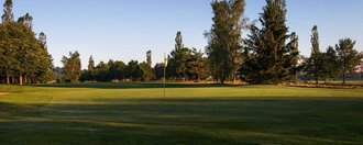 Das Grün der Golfbahn 05 auf der Golfanlage Allgäuer Golf- und Landclub e.V. Ottobeuren