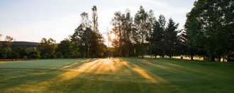 Das Grün der Golfbahn 02 auf der Golfanlage Allgäuer Golf- und Landclub e.V. Ottobeuren