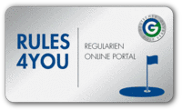 Das Siegel des Regularien Online Portals des Deutschen Golf Verbands "RULES4YOU"