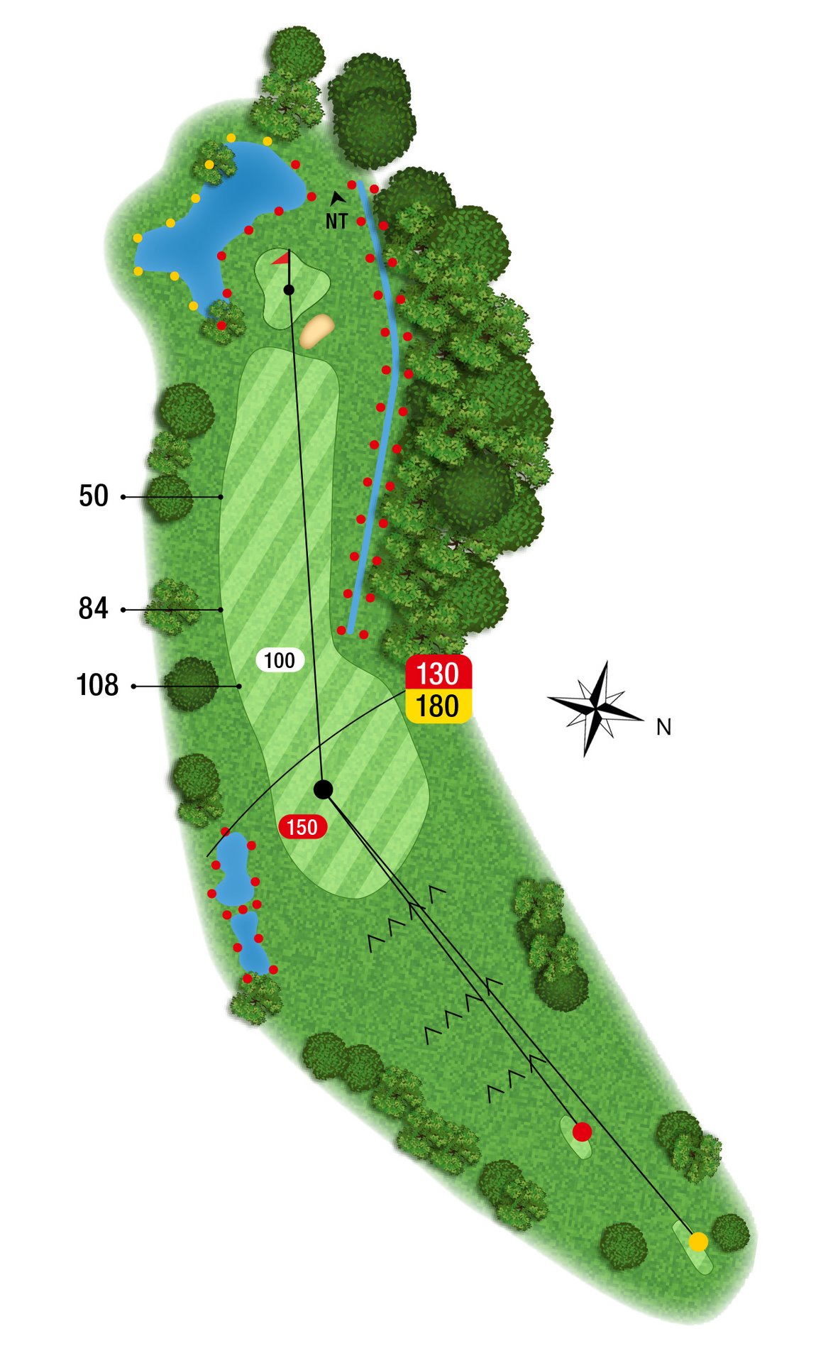 Karte und Anlagenprofil der Golfbahn 11 auf der Golfanlage Allgäuer Golf- und Landclub e.V. Ottobeuren