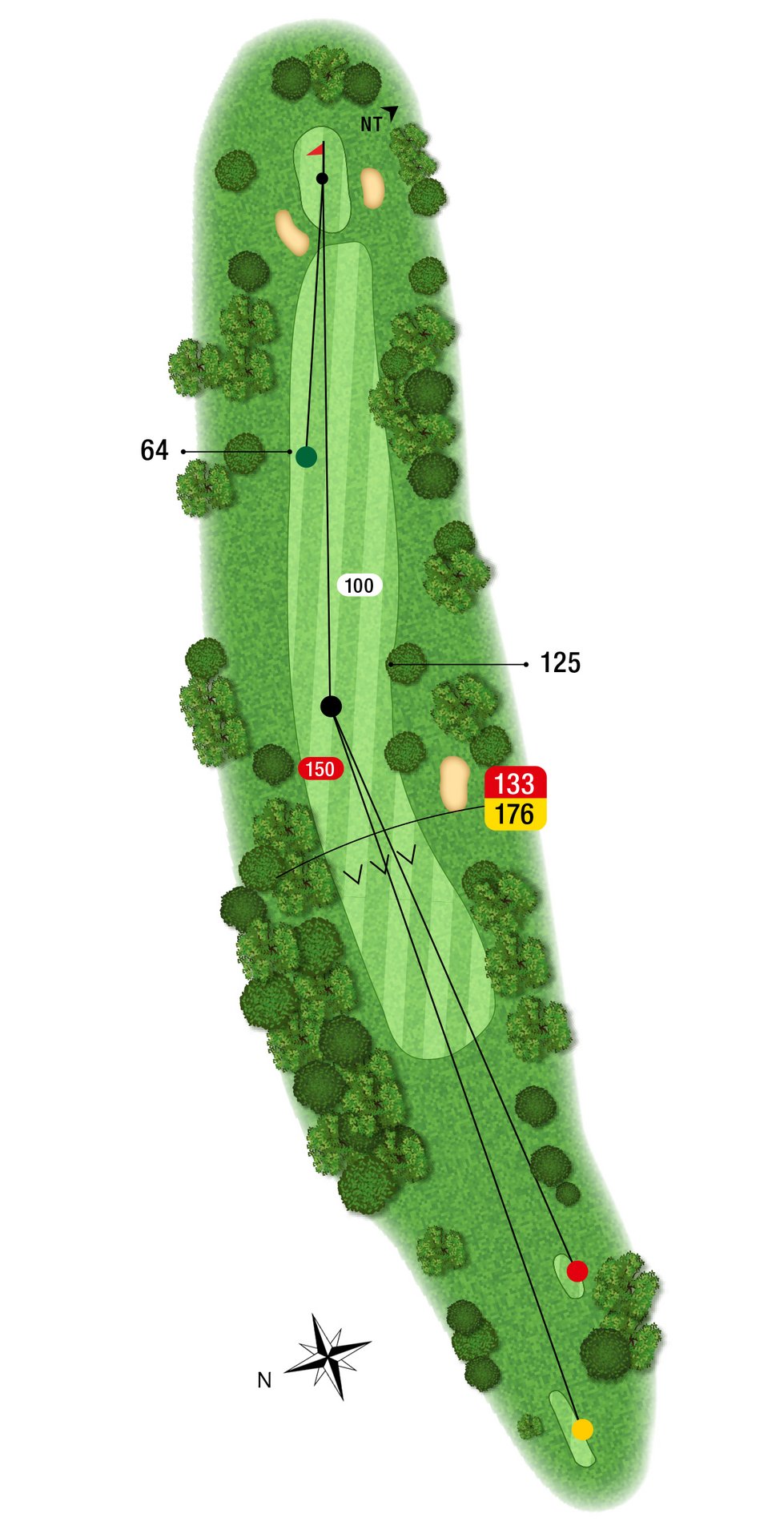 Karte und Anlagenprofil der Golfbahn 05 auf der Golfanlage Allgäuer Golf- und Landclub e.V. Ottobeuren